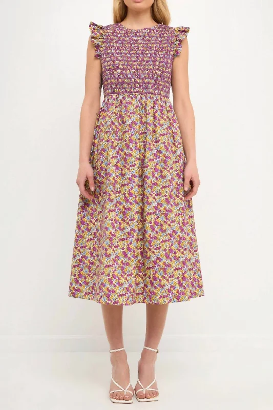 Holiday Sale Audrey Sass Midi Dress In Multi