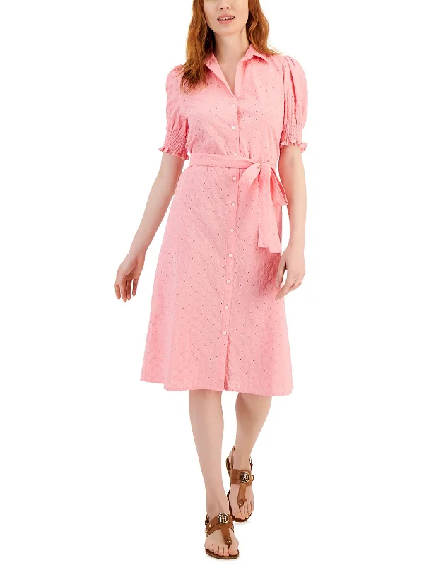 Wardrobe Essentials Womens Button Down Midi Midi Dress