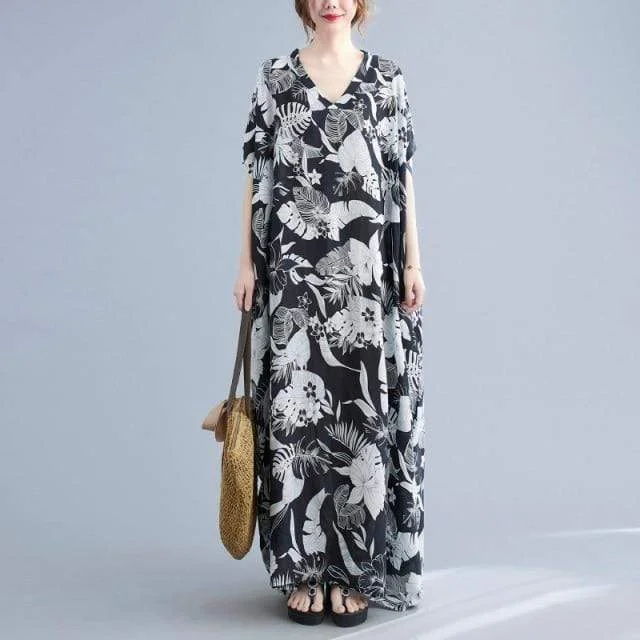 Women's Versatile Apparel Essenciel Nature Inspired Kaftan Dress