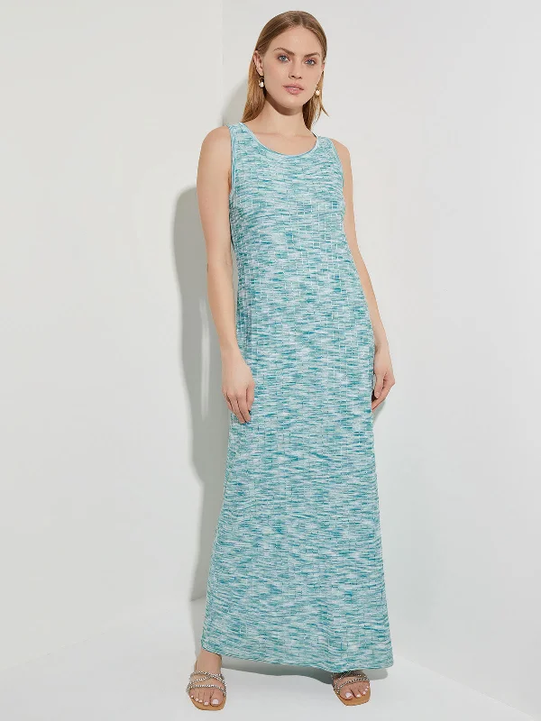 Exclusive Sale Lightweight Tweed Knit Sleeveless Maxi Dress