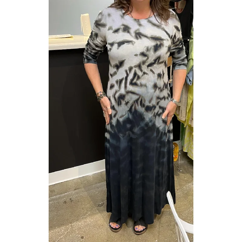 Great Prices On Feminine Styles Long Sleeve Tie Dyed Maxi Dress In Frozen