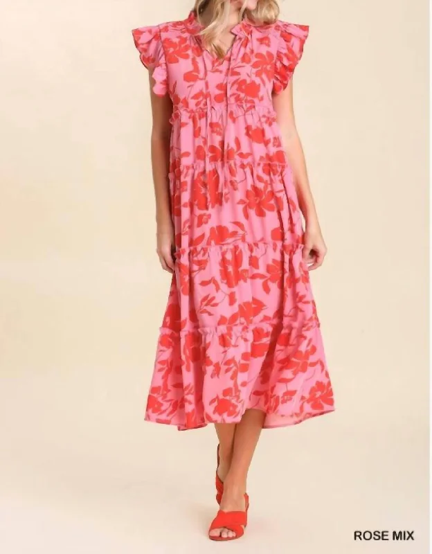 Unbeatable Prices What Are You Doing To Me Maxi Dress In Rose Mix