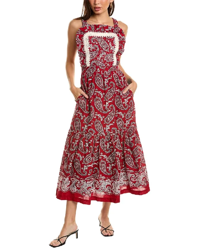 Fashionista Favorites SEA NY Theodora Paisley Print Apron Maxi Dress