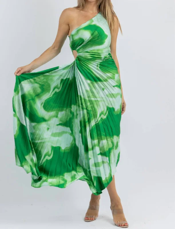 Wardrobe Essentials Surf Club Midi Dress In Green