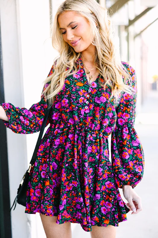 Limited Time Deal Spend Some Time Black Ditsy Floral Dress