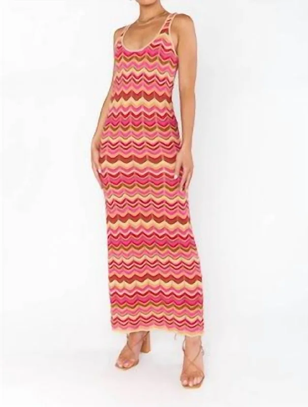 Huge Savings On Parisian Styles Tala Tank Maxi Dress In Horizon Stripe Knit