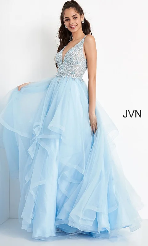 Fashion For Every Occasion JVN by Jovani Prom Ball Gown with Layered Skirt