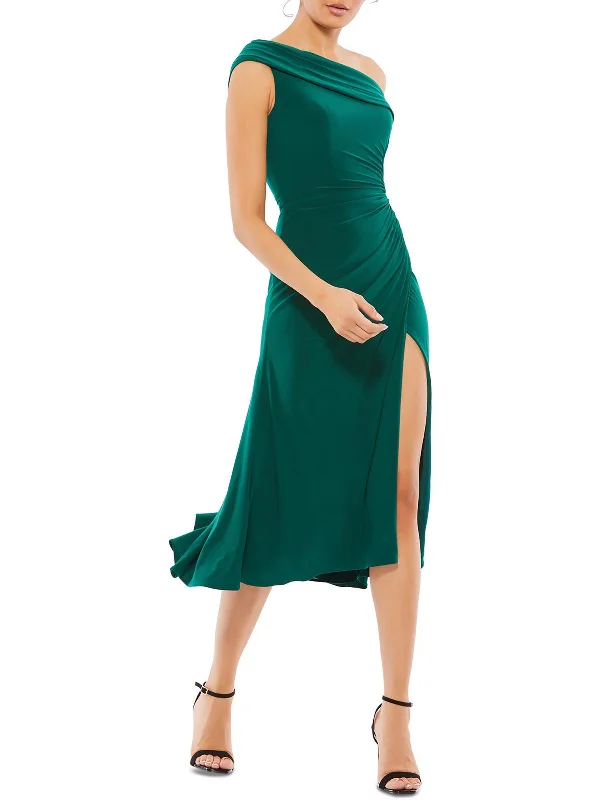 Fashion Deal Womens Ruched Long Midi Dress