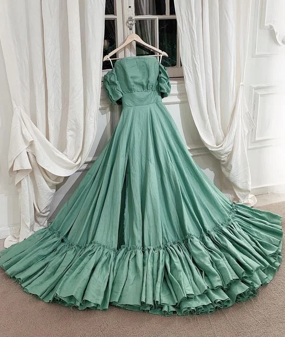 End Of Season Sale Fashion Pure Color A-line Prom Dress Party Gown Y5855