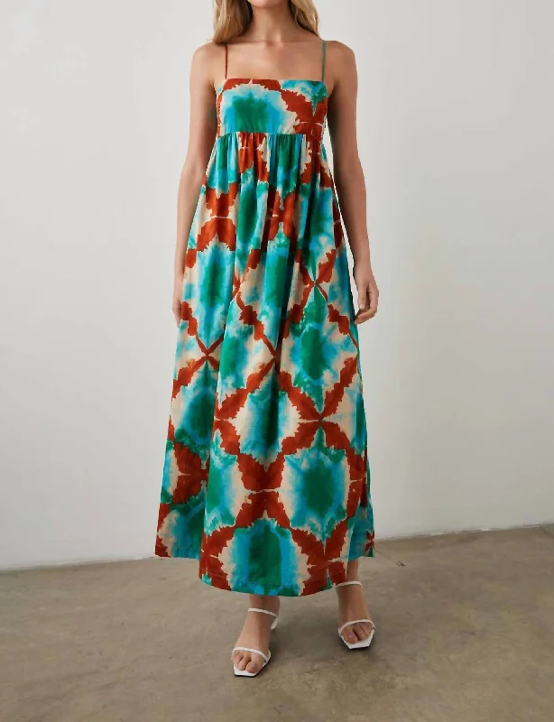 Last Chance Sale Lucille Woven Midi Dress In Kaleidoscope