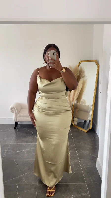 Seasonal Trends Plus Size Cowl Neck Prom Dress,Sexy Prom Gown  Y5250