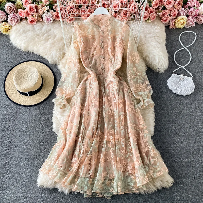 Chic Styles Cute tulle lace long sleeve dress fahsion dress      S220