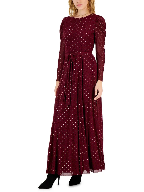 Limited - Time Bundle Womens Mesh Foil Dot Maxi Dress