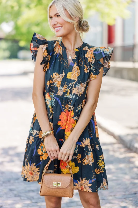 Wardrobe Essentials At This Time Black Floral Dress