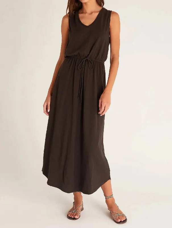 Flash Deals Lovewell Slub Maxi Dress In Black