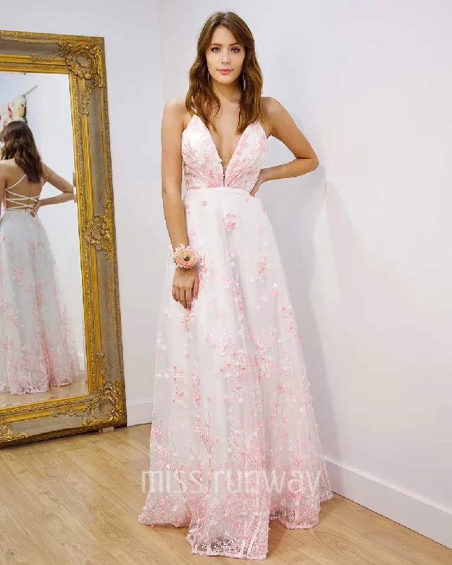 Early Access To Art Deco Styles Sale Vivien Floral Gown - Light Pink