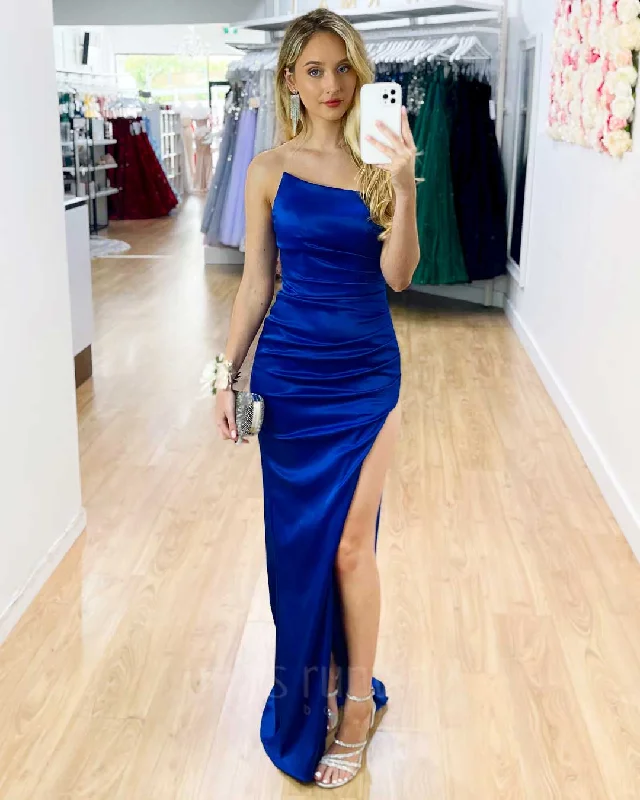 Style Upgrade Tayla Satin Gown - Cobalt Blue