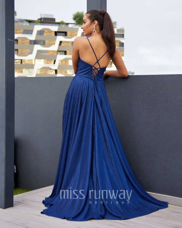 End Of Season Sale Monica Glitter Gown - Navy